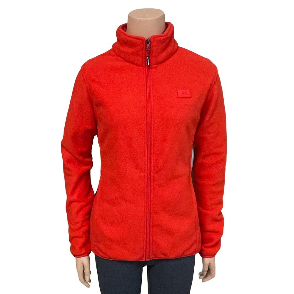 New Balance Full Zip Fleece Jacket Sz S New $50 Orange Stand Collar Zip Pockets